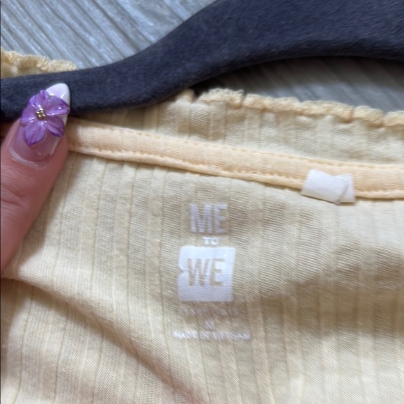 Women's Cream Button-Up Ribbed Top - Picture 4 of 4